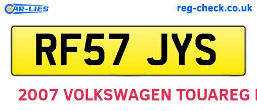 RF57JYS are the vehicle registration plates.