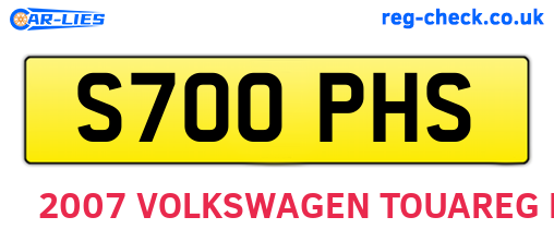 S700PHS are the vehicle registration plates.