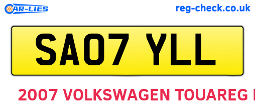 SA07YLL are the vehicle registration plates.