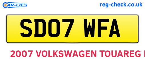 SD07WFA are the vehicle registration plates.