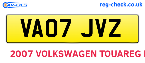 VA07JVZ are the vehicle registration plates.