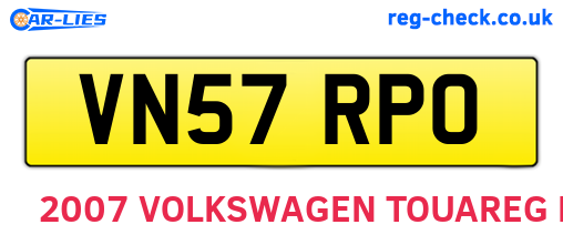 VN57RPO are the vehicle registration plates.