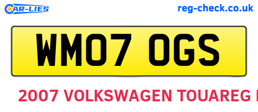 WM07OGS are the vehicle registration plates.