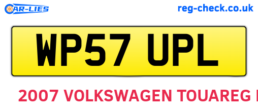 WP57UPL are the vehicle registration plates.
