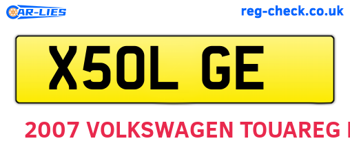 X50LGE are the vehicle registration plates.
