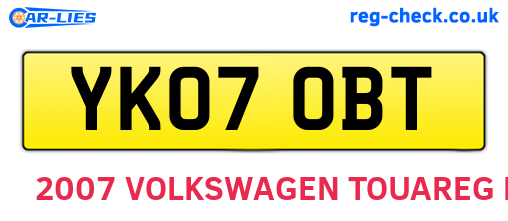 YK07OBT are the vehicle registration plates.