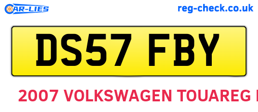 DS57FBY are the vehicle registration plates.