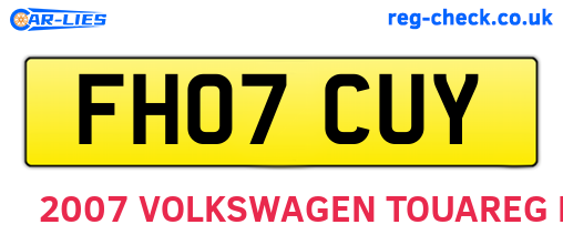 FH07CUY are the vehicle registration plates.