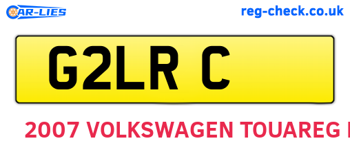 G2LRC are the vehicle registration plates.