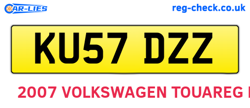KU57DZZ are the vehicle registration plates.