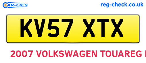 KV57XTX are the vehicle registration plates.