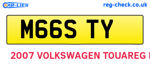 M66STY are the vehicle registration plates.