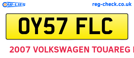 OY57FLC are the vehicle registration plates.