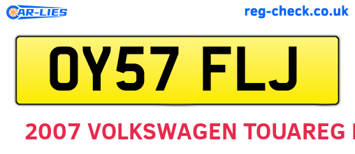OY57FLJ are the vehicle registration plates.