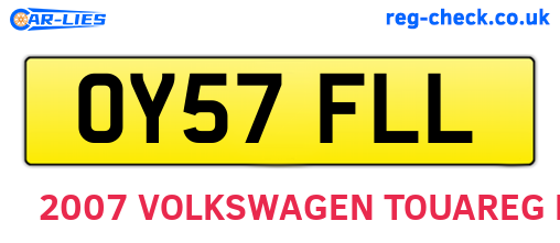 OY57FLL are the vehicle registration plates.