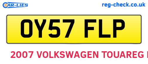 OY57FLP are the vehicle registration plates.