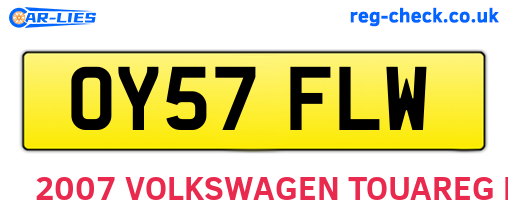 OY57FLW are the vehicle registration plates.