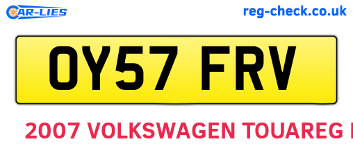 OY57FRV are the vehicle registration plates.
