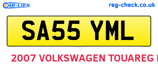 SA55YML are the vehicle registration plates.
