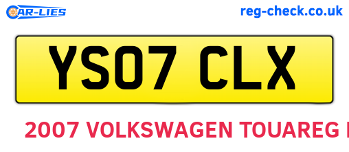YS07CLX are the vehicle registration plates.