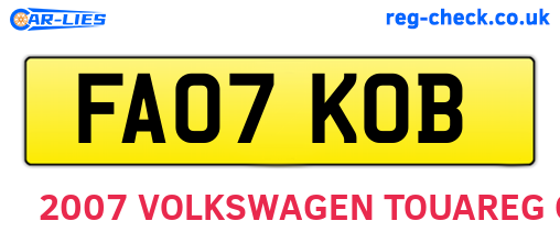 FA07KOB are the vehicle registration plates.
