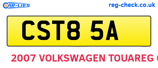 CST85A are the vehicle registration plates.
