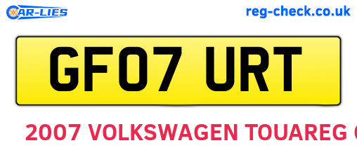 GF07URT are the vehicle registration plates.