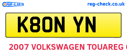 K80NYN are the vehicle registration plates.