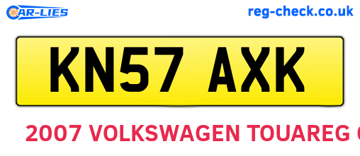 KN57AXK are the vehicle registration plates.
