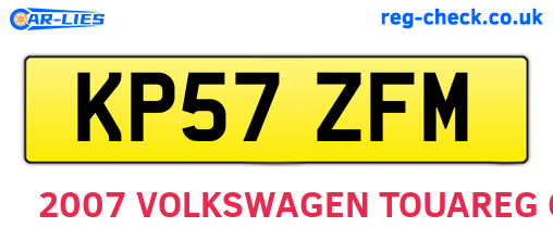 KP57ZFM are the vehicle registration plates.