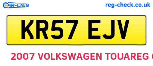 KR57EJV are the vehicle registration plates.