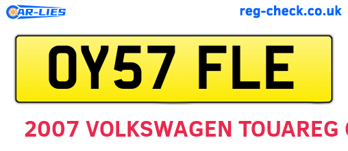 OY57FLE are the vehicle registration plates.