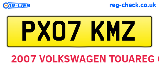 PX07KMZ are the vehicle registration plates.