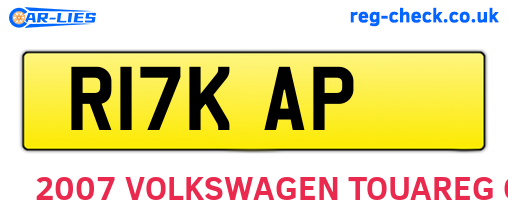 R17KAP are the vehicle registration plates.