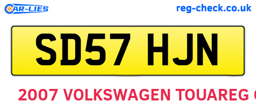 SD57HJN are the vehicle registration plates.