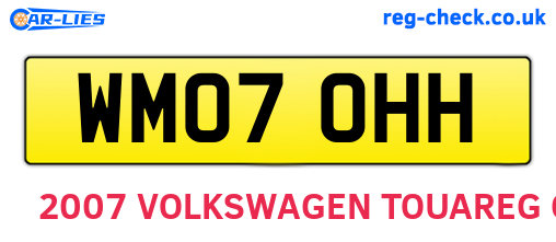 WM07OHH are the vehicle registration plates.