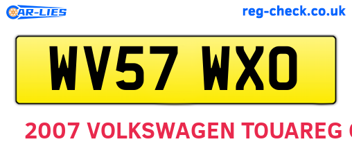 WV57WXO are the vehicle registration plates.