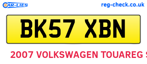 BK57XBN are the vehicle registration plates.