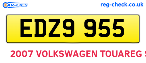 EDZ9955 are the vehicle registration plates.