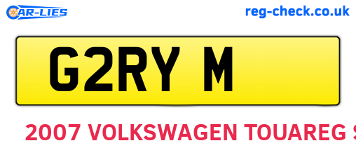 G2RYM are the vehicle registration plates.