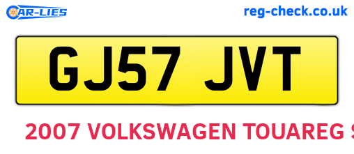 GJ57JVT are the vehicle registration plates.