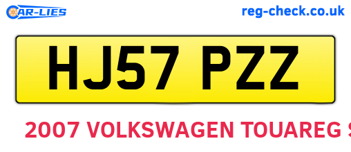 HJ57PZZ are the vehicle registration plates.