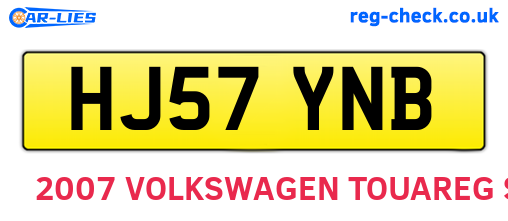 HJ57YNB are the vehicle registration plates.