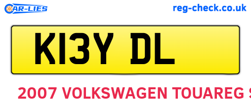 K13YDL are the vehicle registration plates.