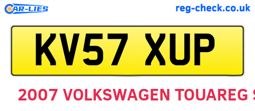 KV57XUP are the vehicle registration plates.