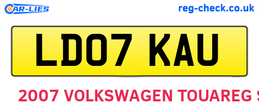 LD07KAU are the vehicle registration plates.