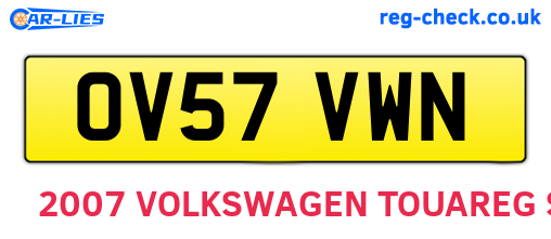 OV57VWN are the vehicle registration plates.