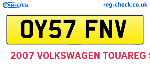 OY57FNV are the vehicle registration plates.