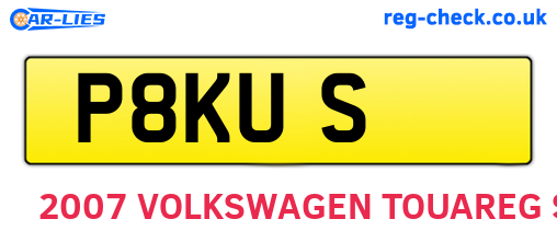P8KUS are the vehicle registration plates.