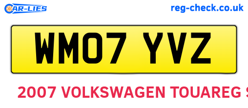 WM07YVZ are the vehicle registration plates.